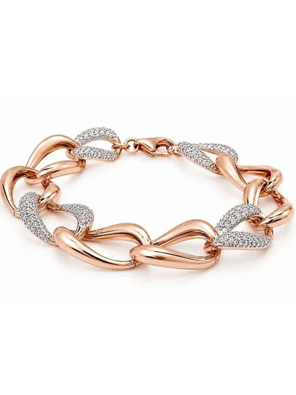 Created White Sapphire Bracelet 14k Rose Gold Plated (.925)